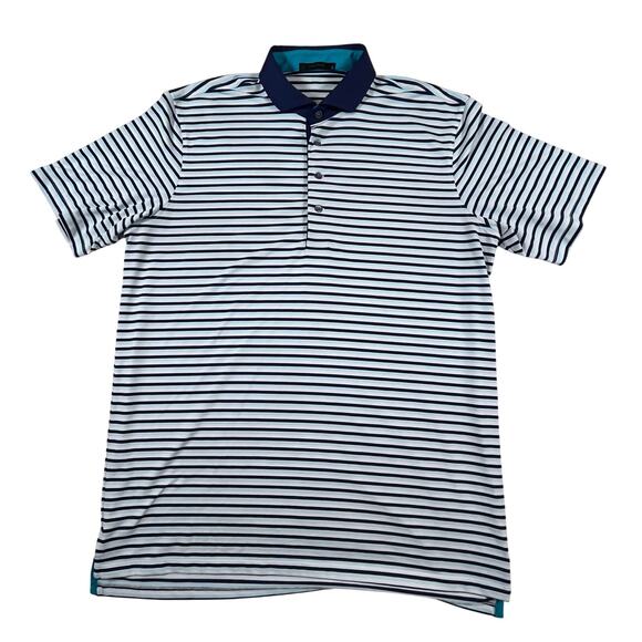 Greyson Arenal Short Sleeve Polo Shirt Breathable Quick Dry Blue Aqua Men Sz Lg - Picture 1 of 7
